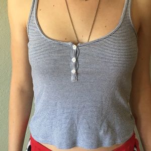 BRANDY STRIPED TANK W BUTTONS